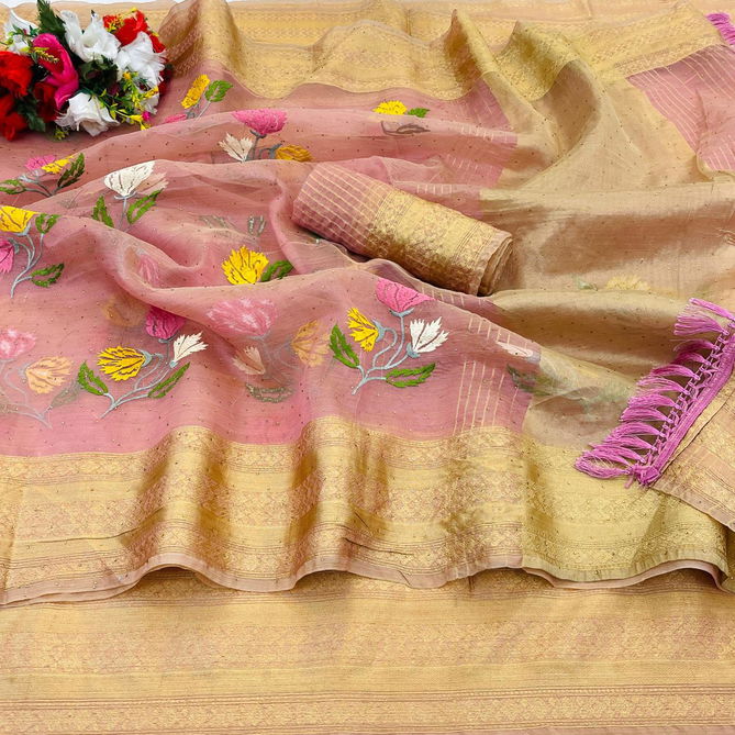 VFH Embroidery Work Organza Designer Sarees Wholesale Shop In Surat